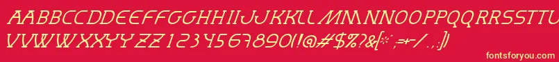 MastumThinItalic Font – Yellow Fonts on Red Background