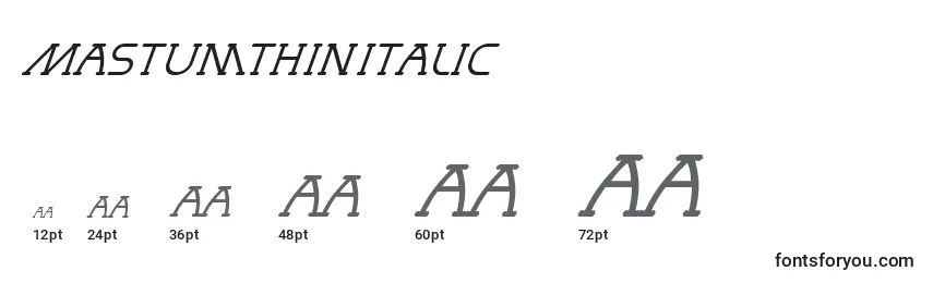 Размеры шрифта MastumThinItalic