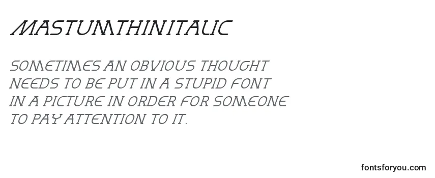 Review of the MastumThinItalic Font
