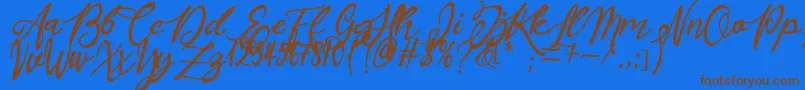 Masyieta Font – Brown Fonts on Blue Background