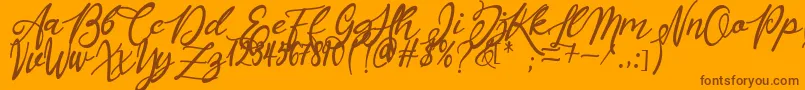 Masyieta Font – Brown Fonts on Orange Background