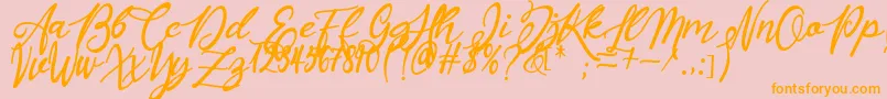 Masyieta Font – Orange Fonts on Pink Background