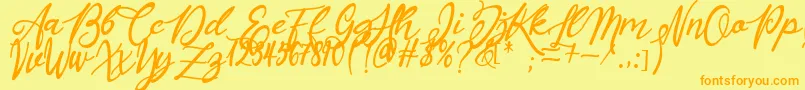 Masyieta Font – Orange Fonts on Yellow Background