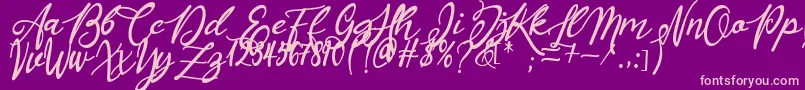 Masyieta Font – Pink Fonts on Purple Background