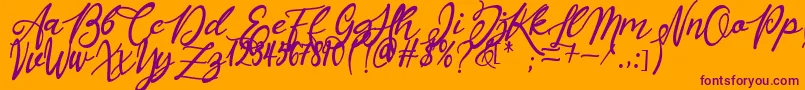 Masyieta Font – Purple Fonts on Orange Background