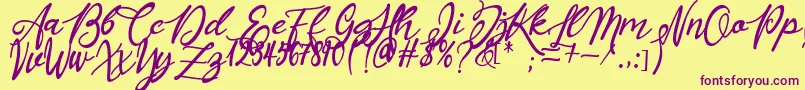 Masyieta Font – Purple Fonts on Yellow Background