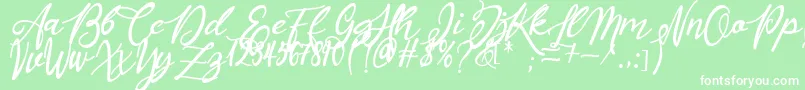 Masyieta Font – White Fonts on Green Background