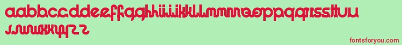 フォントImacoolRegular – 赤い文字の緑の背景
