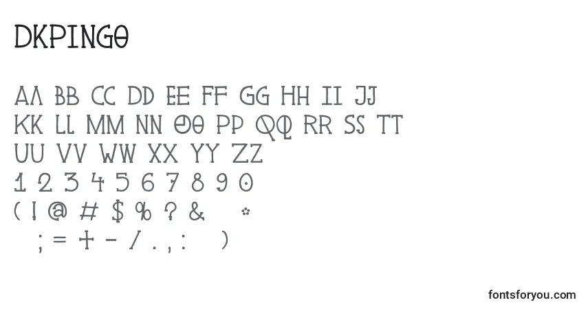 A fonte DkPingo – alfabeto, números, caracteres especiais
