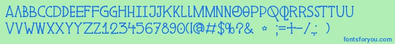 DkPingo Font – Blue Fonts on Green Background