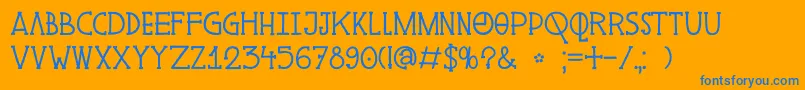 DkPingo Font – Blue Fonts on Orange Background