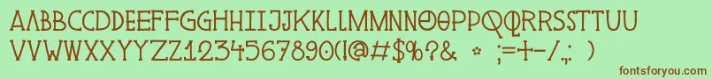 DkPingo-Schriftart – Braune Schriften auf grünem Hintergrund