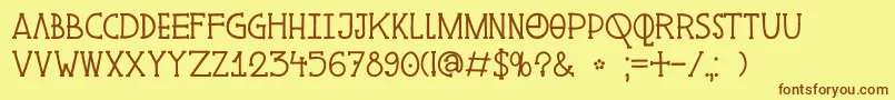 DkPingo Font – Brown Fonts on Yellow Background