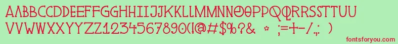 DkPingo Font – Red Fonts on Green Background