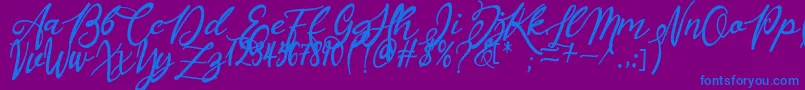 Masyieta Font – Blue Fonts on Purple Background