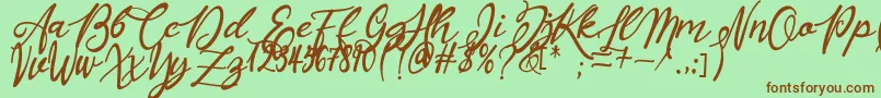 Masyieta Font – Brown Fonts on Green Background