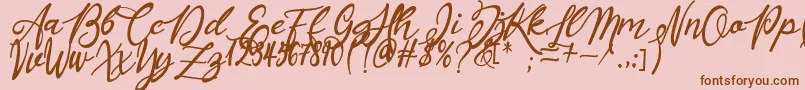 Masyieta Font – Brown Fonts on Pink Background