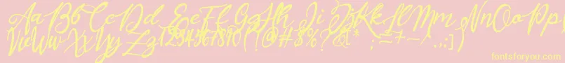 More about Masyieta Font Masyieta Font – Yellow Fonts on Pink Background