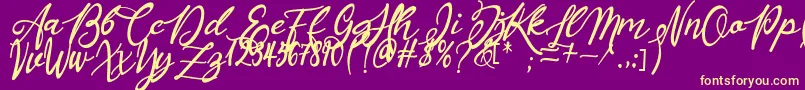 Masyieta Font – Yellow Fonts on Purple Background