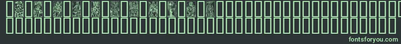 MATA-fontti – vihreät fontit mustalla taustalla