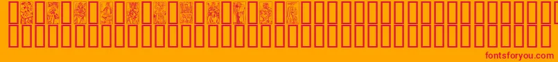 フォントMATA – オレンジの背景に赤い文字