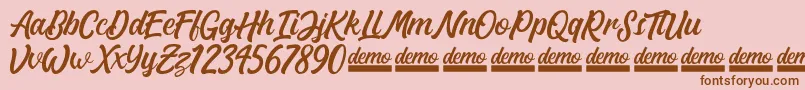 Matane   Demo Font – Brown Fonts on Pink Background