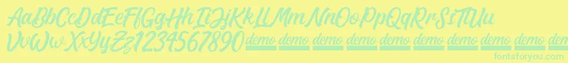 Matane   Demo Font – Green Fonts on Yellow Background