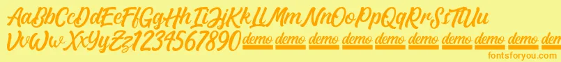 Matane   Demo Font – Orange Fonts on Yellow Background