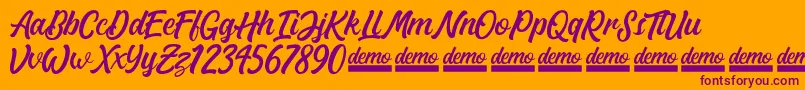 Matane   Demo Font – Purple Fonts on Orange Background