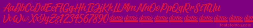 Matane   Demo Font – Red Fonts on Purple Background