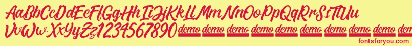 Matane   Demo Font – Red Fonts on Yellow Background