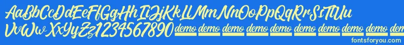 Matane   Demo Font – Yellow Fonts on Blue Background