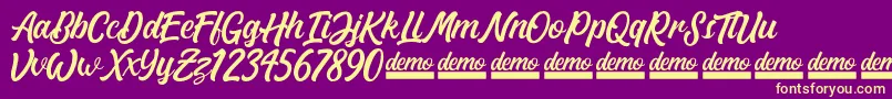 Matane   Demo Font – Yellow Fonts on Purple Background