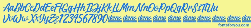 Matane   Demo Font – Blue Fonts on Yellow Background