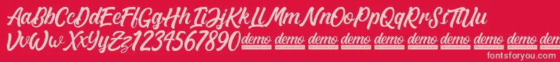 Matane   Demo Font – Pink Fonts on Red Background