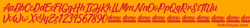 Matane   Demo Font – Red Fonts on Orange Background