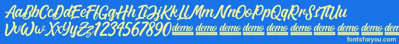 Matane   Demo Font – Yellow Fonts on Blue Background