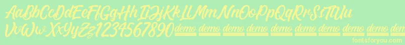 Matane   Demo Font – Yellow Fonts on Green Background