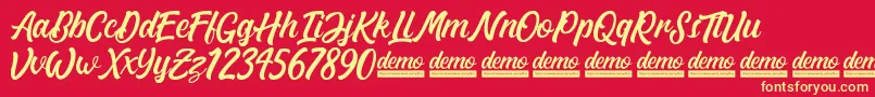 Matane   Demo Font – Yellow Fonts on Red Background