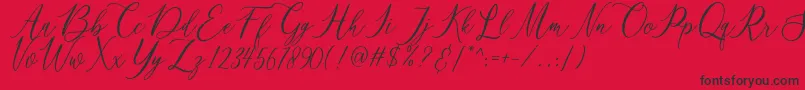 matania Font – Black Fonts on Red Background