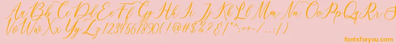 matania Font – Orange Fonts on Pink Background