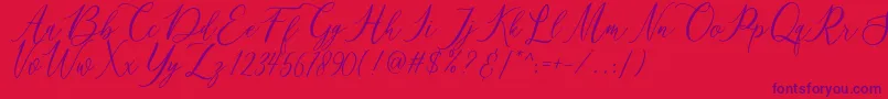 matania Font – Purple Fonts on Red Background