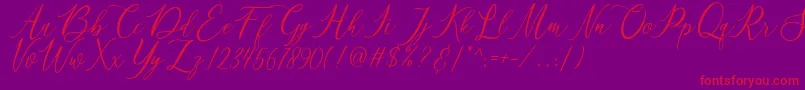 matania Font – Red Fonts on Purple Background