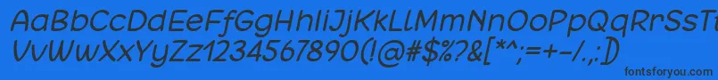 Czcionka Matchinger Italic Font by 7NTypes – czarne czcionki na niebieskim tle