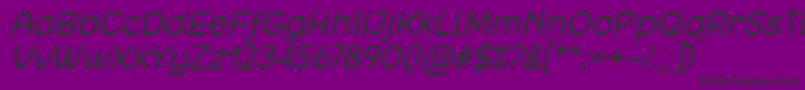 Czcionka Matchinger Italic Font by 7NTypes – czarne czcionki na fioletowym tle