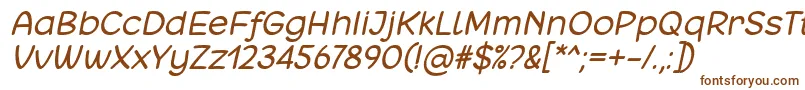 Matchinger Italic Font by 7NTypes-fontti – ruskeat fontit valkoisella taustalla