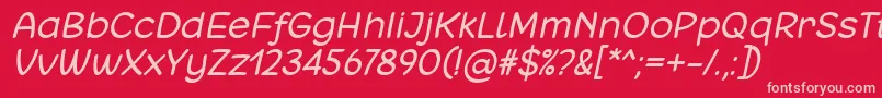 Matchinger Italic Font by 7NTypes Font – Pink Fonts on Red Background