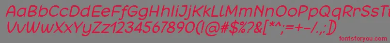 Matchinger Italic Font by 7NTypes Font – Red Fonts on Gray Background