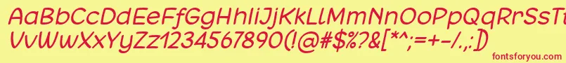 Matchinger Italic Font by 7NTypes Font – Red Fonts on Yellow Background