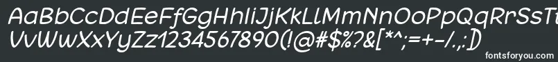 Matchinger Italic Font by 7NTypes-fontti – valkoiset fontit mustalla taustalla